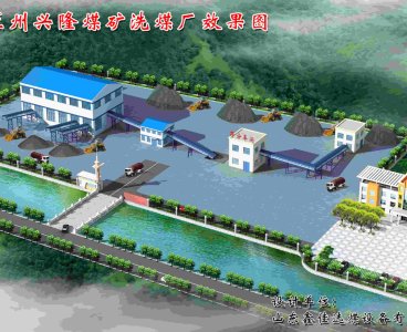 Hình ảnh mô phỏng nhà máy chế biến than của Công ty TNHH Mỏ than Lanzhou Xinglong.